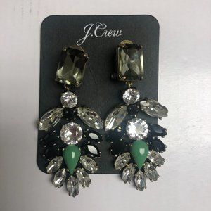 J. Crew Cluster Drop Stone Earrings